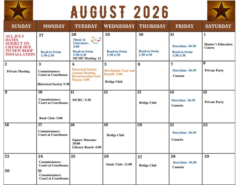 Library Calendar